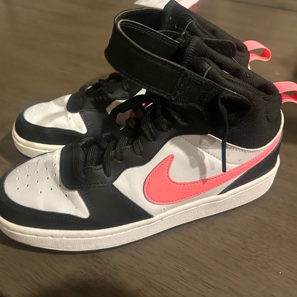 Kids Black and Pink Sneakers